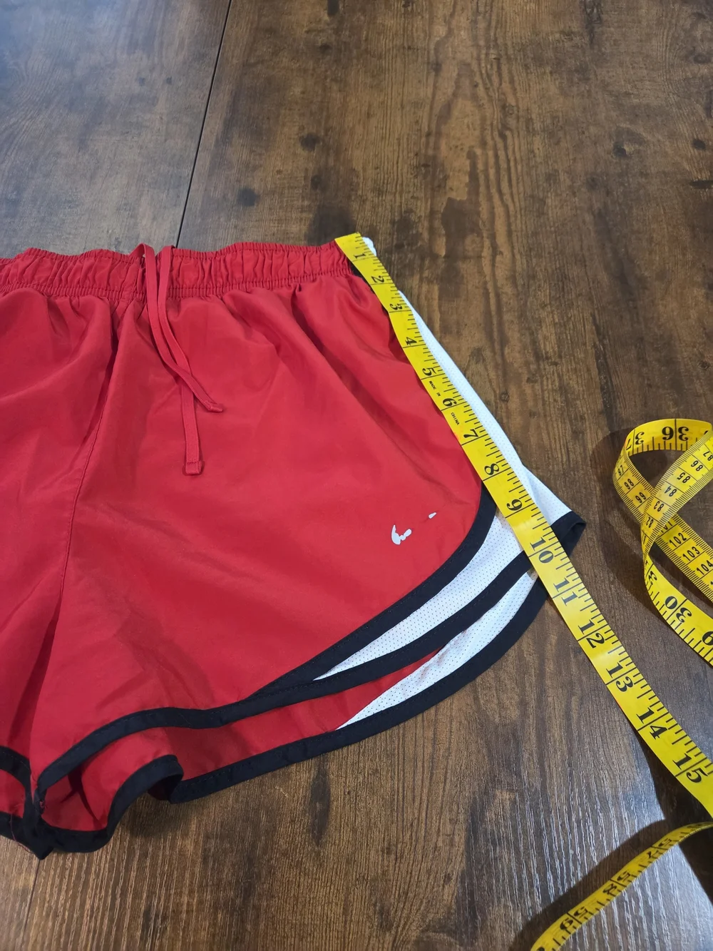 Nike Womens Dri Fit Running Shorts With Liner Red White Size Large - Picture 5 of 6